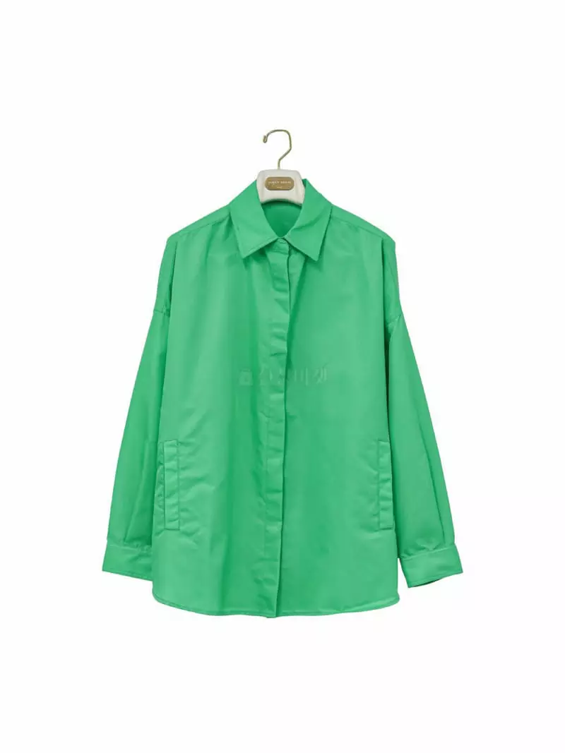 Paper Moon - Korean Women Fashion - #womensfashion - Shiny Oversize Shirt Jacket - 3