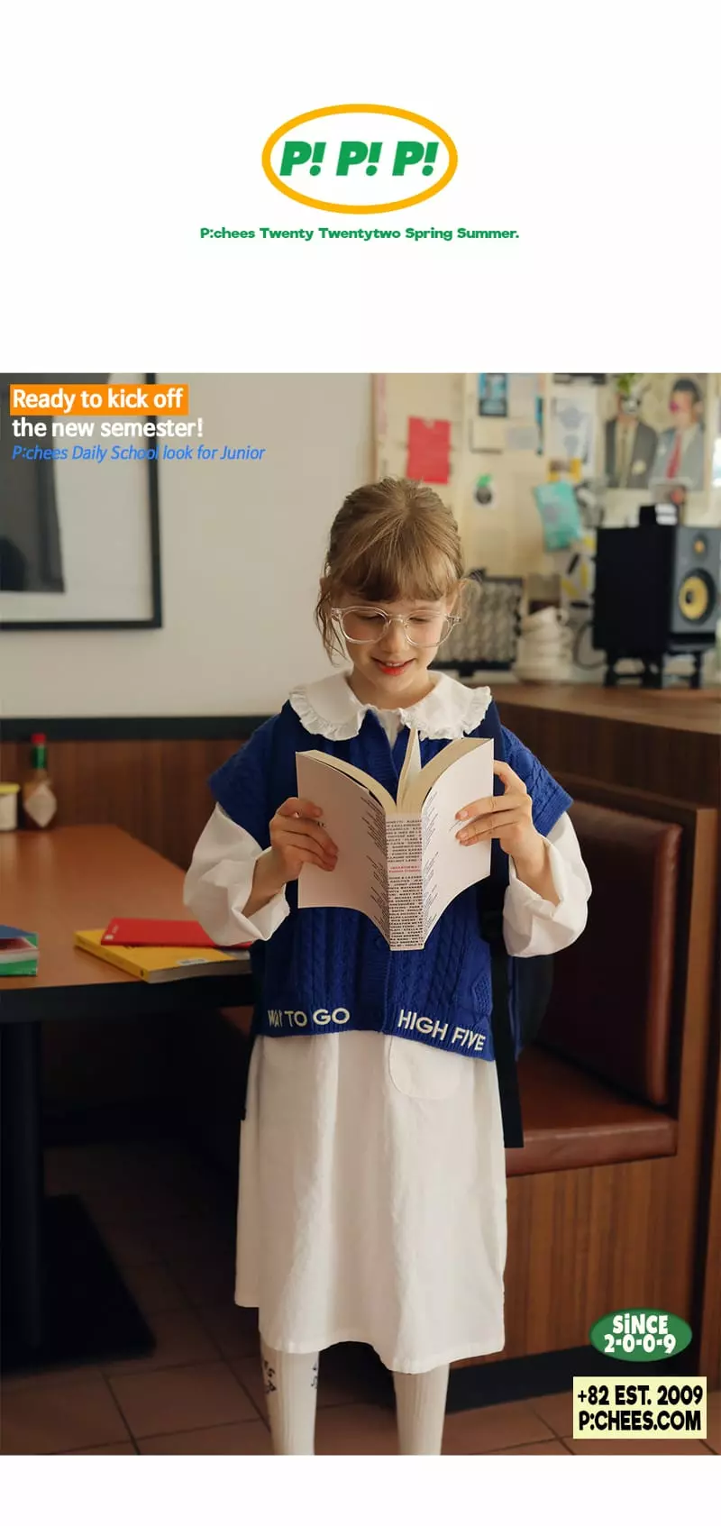Peach-Cream - Korean Junior Fashion - #kidsshorts - Way Knit Vest - 2