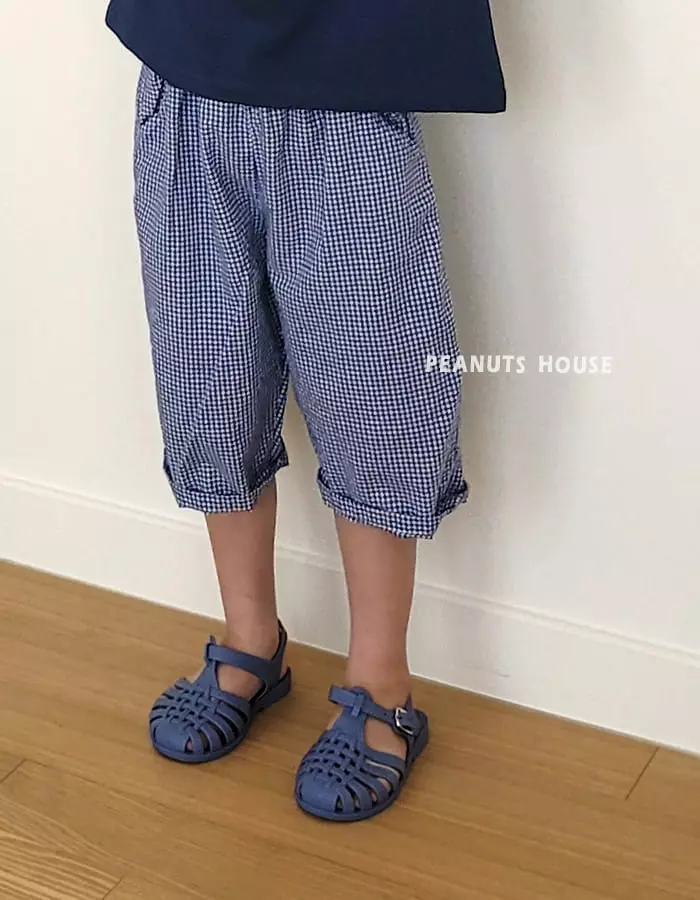 Peanuts - Korean Children Fashion - #kidzfashiontrend - Capri Check Pants - 4
