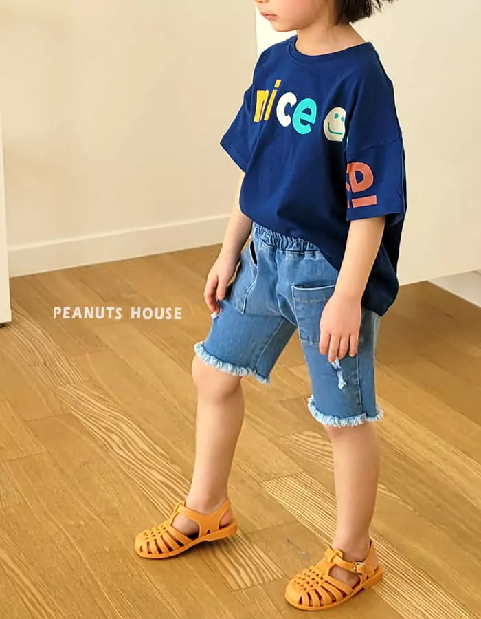Peanuts - Korean Children Fashion - #childrensboutique - 5 Denim Shorts - 8