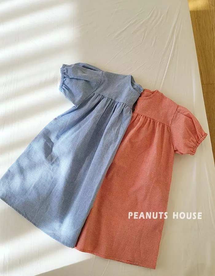 Peanuts - Korean Children Fashion - #discoveringself - Check One-piece
