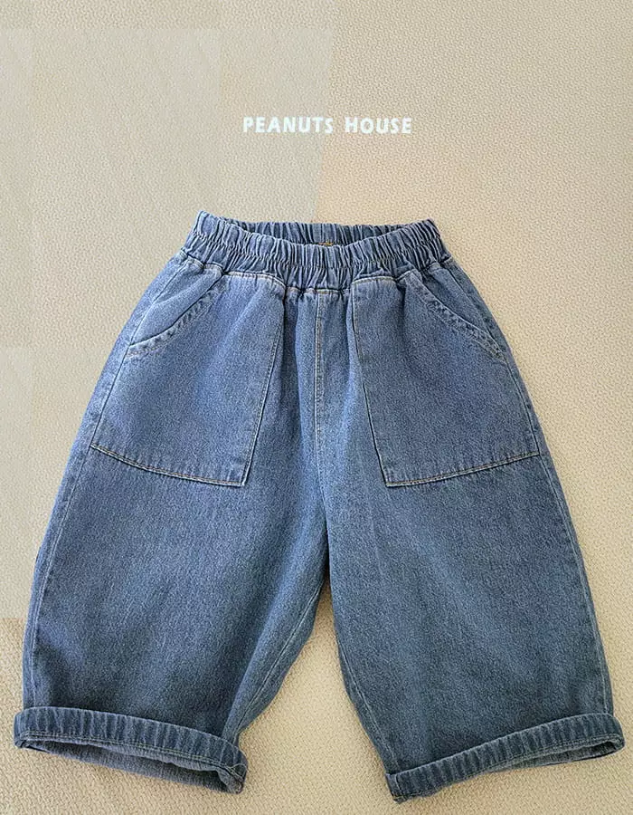 Peanuts - Korean Children Fashion - #kidsshorts - Capri Jeans - 3