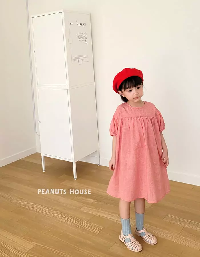 Peanuts - Korean Children Fashion - #kidsshorts - Check One-piece - 4