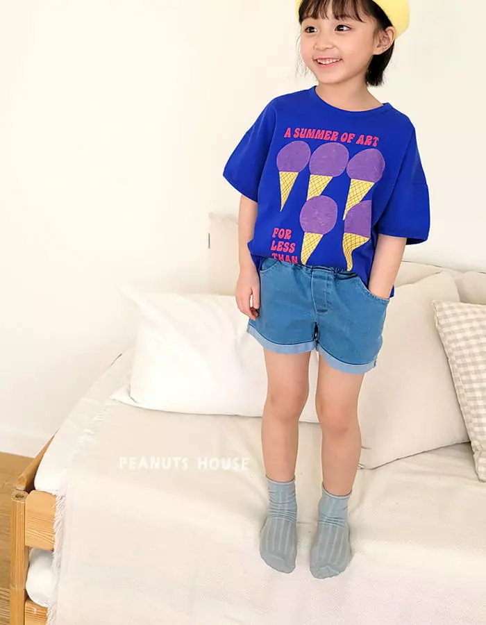 Peanuts - Korean Children Fashion - #prettylittlegirls - Denim Shorts - 6