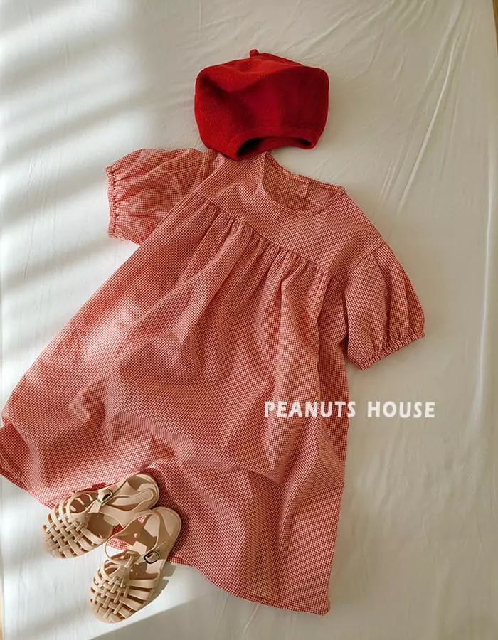 Peanuts - Korean Children Fashion - #toddlerclothing - Check One-piece - 12