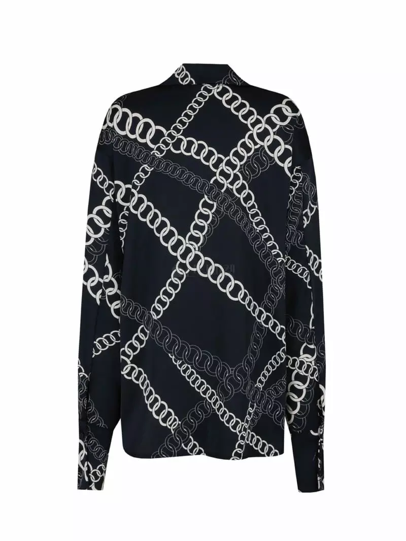 Pic - Korean Women Fashion - #womensfashion - Chain Open Collar Shirt - 3