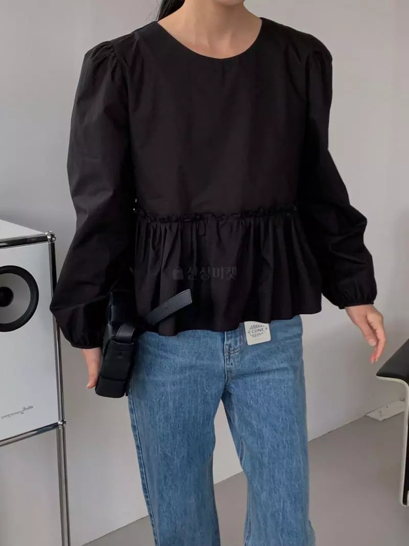 Plat - Korean Women Fashion - #womensfashion - Frill Puff Blouse - 4