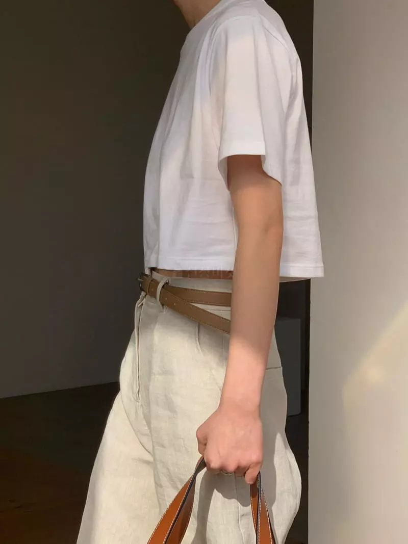 Plat - Korean Women Fashion - #womensfashion - Crop Short Sleeves Tee - 4