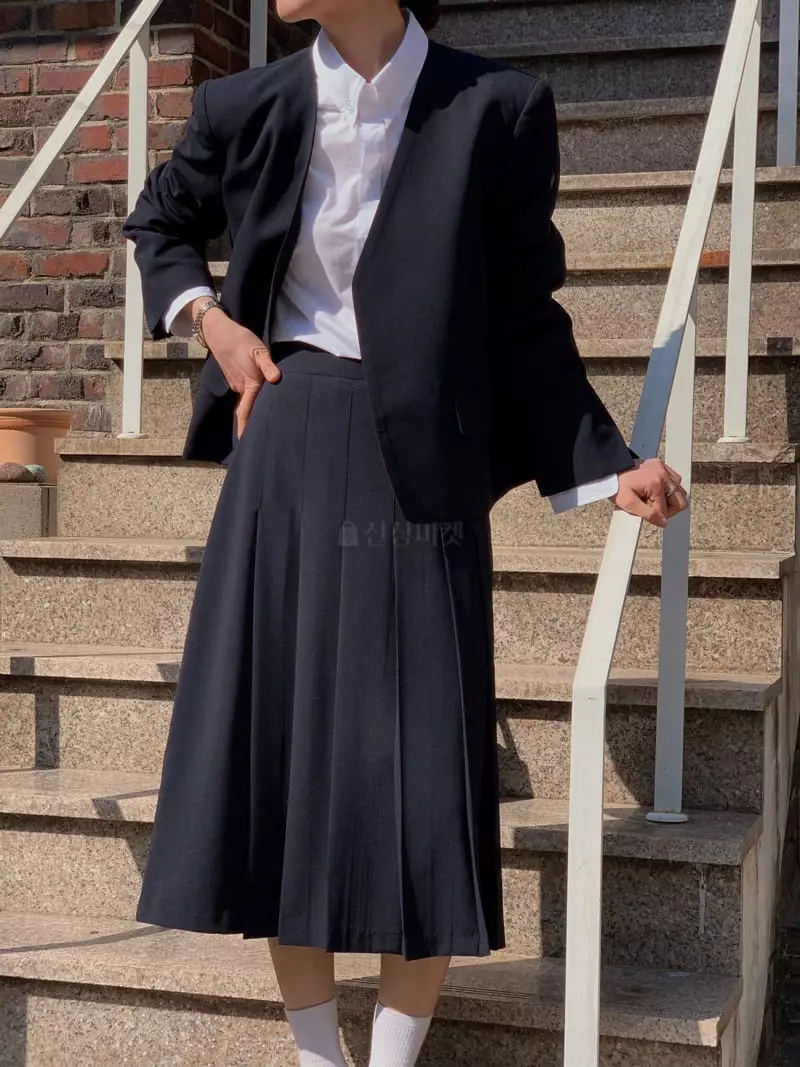 Plat - Korean Women Fashion - #momslook - Layna Wrinkle Skirt - 3