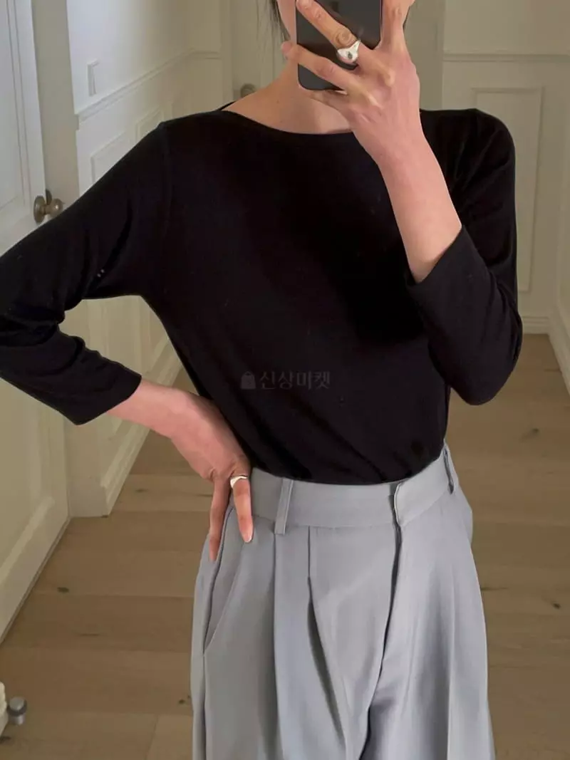Plat - Korean Women Fashion - #vintageinspired - Rib Tee - 3
