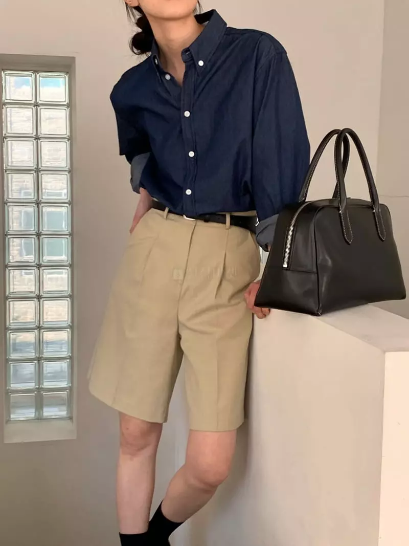 Plat - Korean Women Fashion - #vintagekidsstyle - Denim Shirt - 5