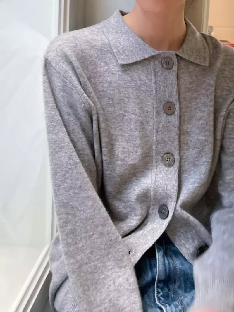 Plat - Korean Women Fashion - #womensfashion - Cash Plain Cardigan