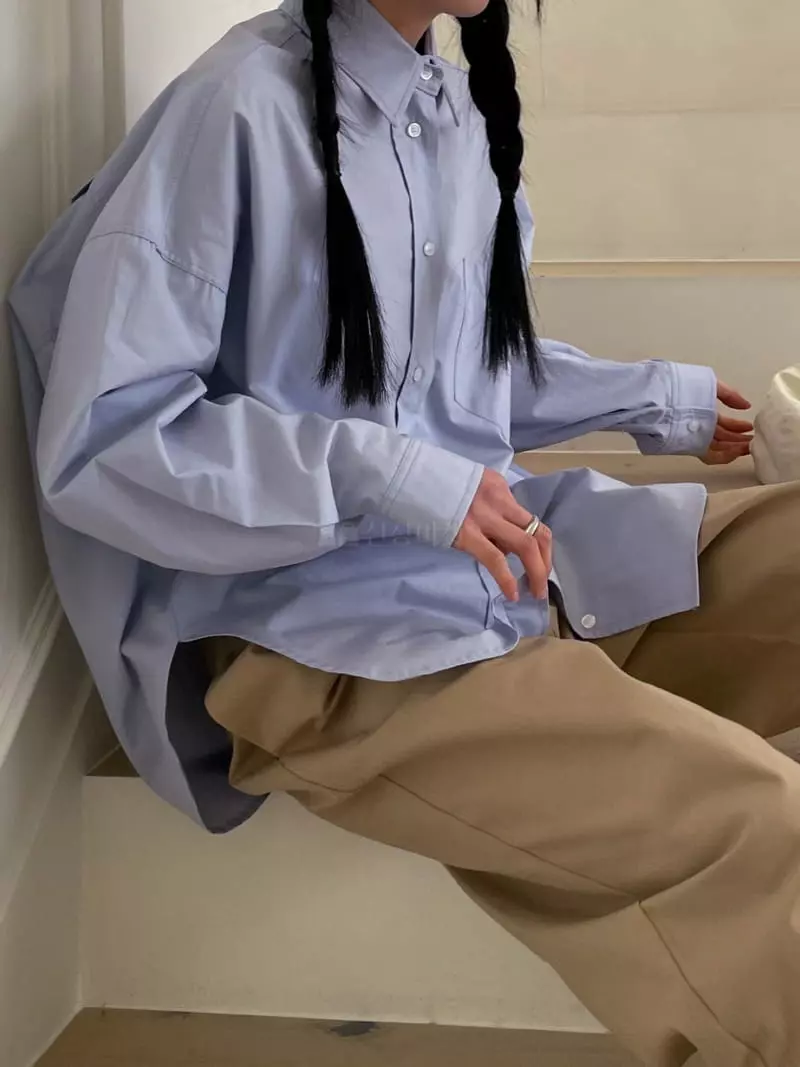 Plat - Korean Women Fashion - #womensfashion - Boxy Cotton Shirt - 3