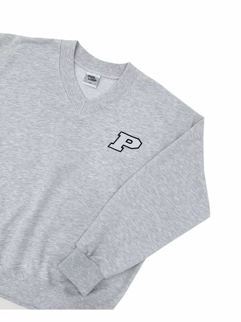 Pool Loop - Korean Women Fashion - #momslook - P Embroidery Sweatshirt - 2