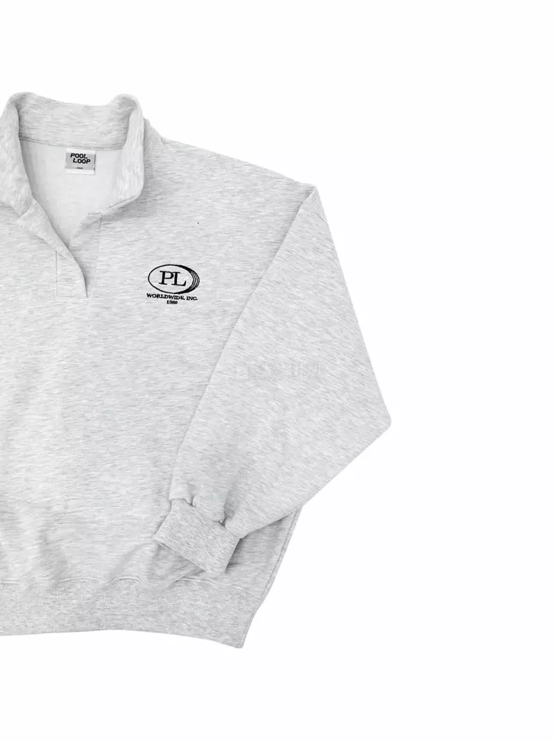 Pool Loop - Korean Women Fashion - #momslook - PL Embroidery Collar Sweatshirt - 2