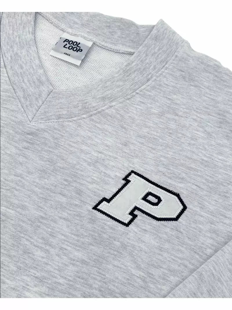 Pool Loop - Korean Women Fashion - #womensfashion - P Embroidery Sweatshirt - 3