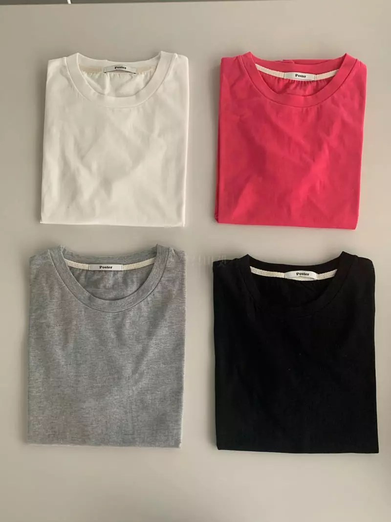 Poster - Korean Women Fashion - #vintagekidsstyle - Basic Tee - 6