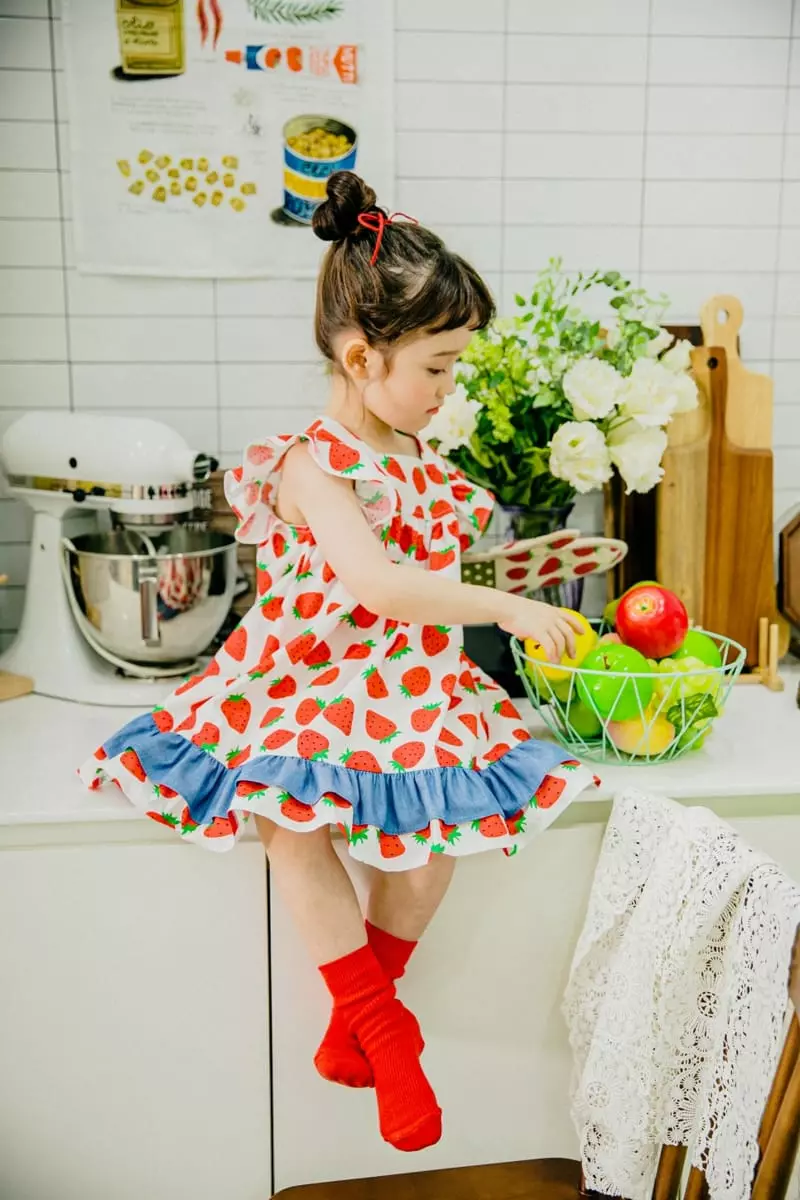 Pudding - Korean Children Fashion - #childofig - Strawberry One-piece - 3