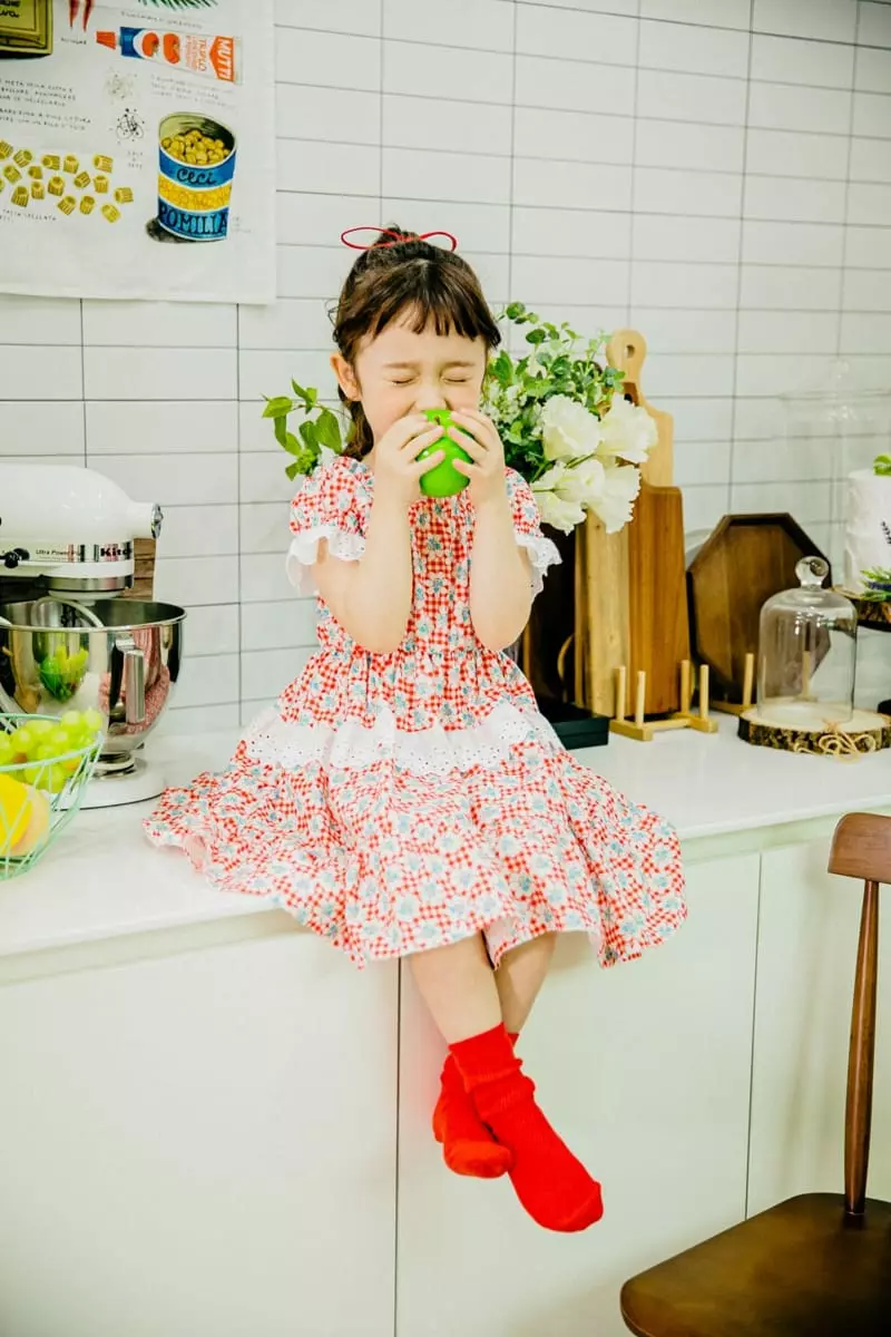 Pudding - Korean Children Fashion - #designkidswear - Flower One-piece - 2