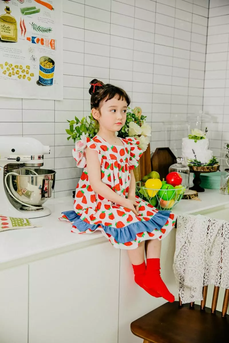 Pudding - Korean Children Fashion - #designkidswear - Strawberry One-piece - 5