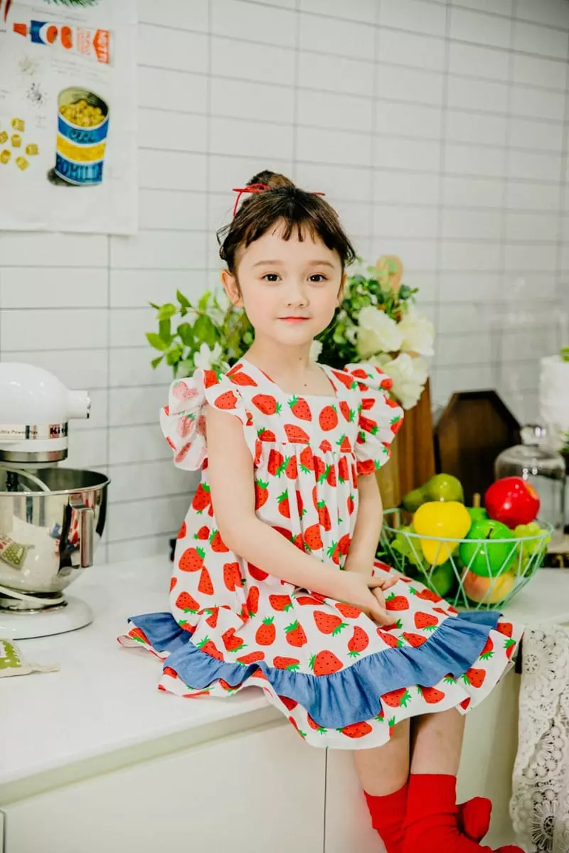 Pudding - Korean Children Fashion - #fashionkids - Strawberry One-piece - 7