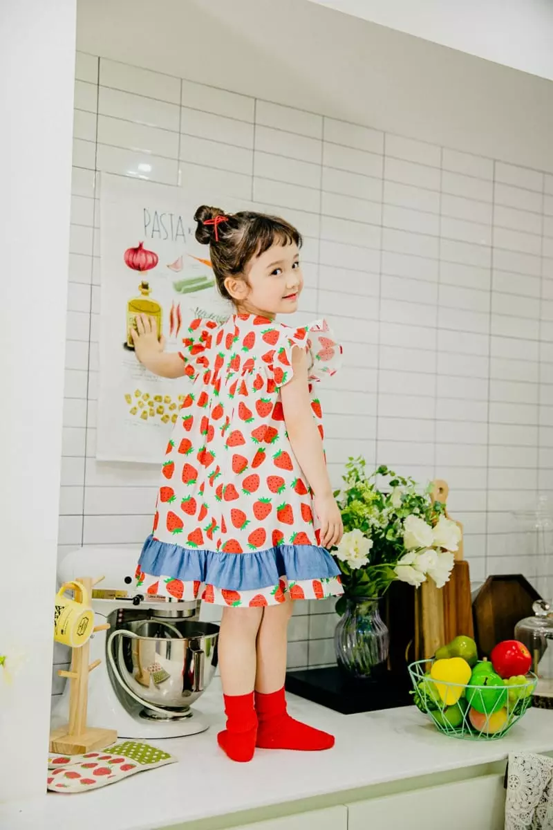 Pudding - Korean Children Fashion - #kidsshorts - Strawberry One-piece - 8