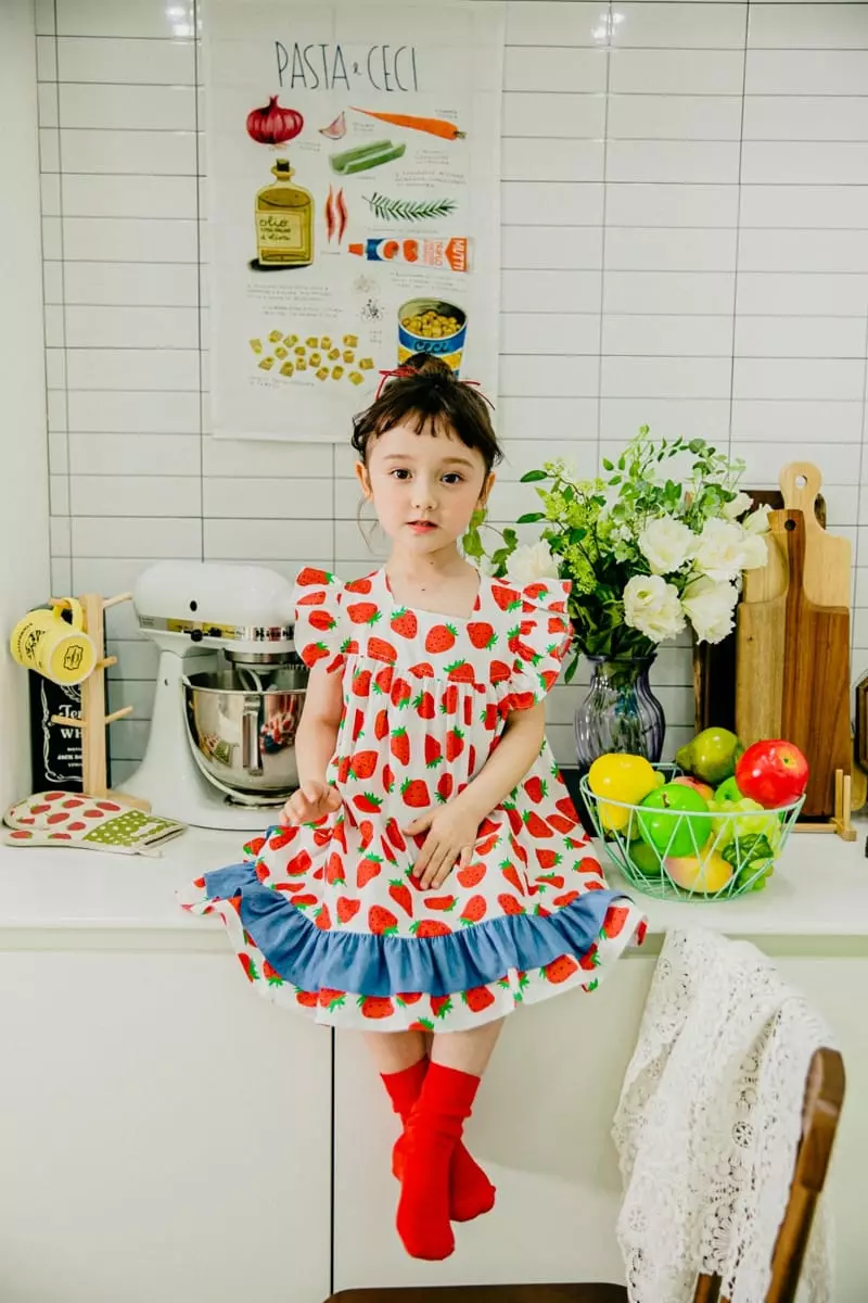 Pudding - Korean Children Fashion - #toddlerclothing - Strawberry One-piece