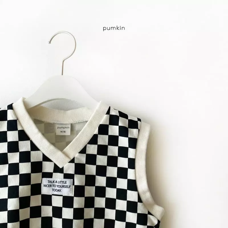 Pumkin - Korean Children Fashion - #discoveringself - Checker Board Vest