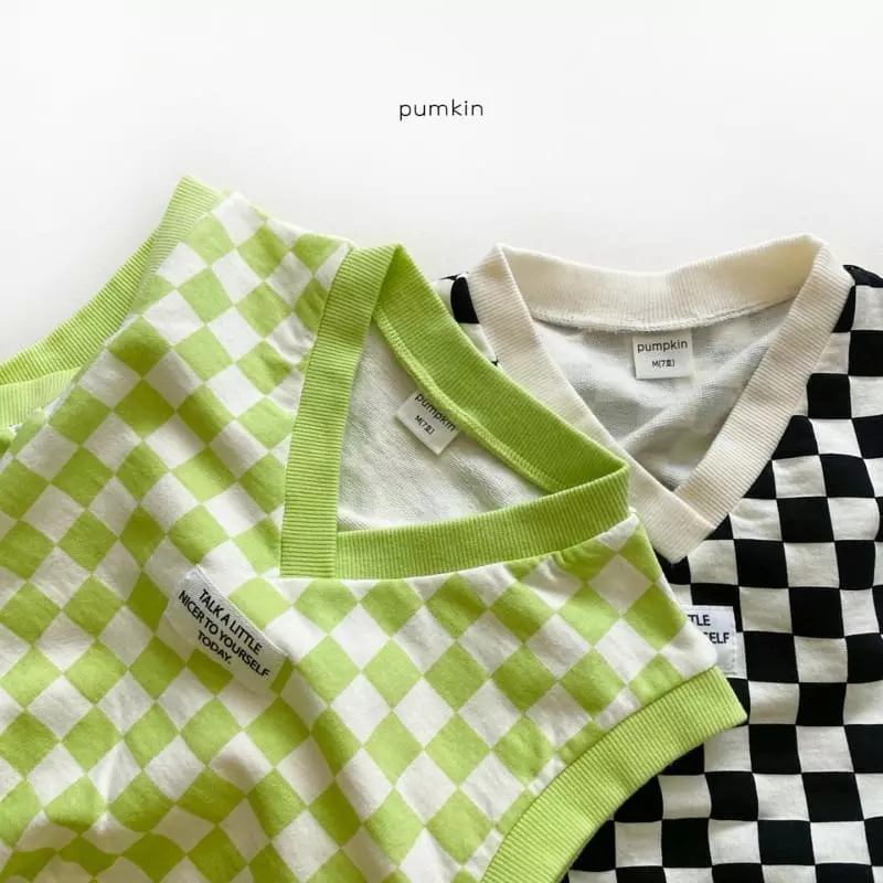 Pumkin - Korean Children Fashion - #fashionkids - Checker Board Vest - 2