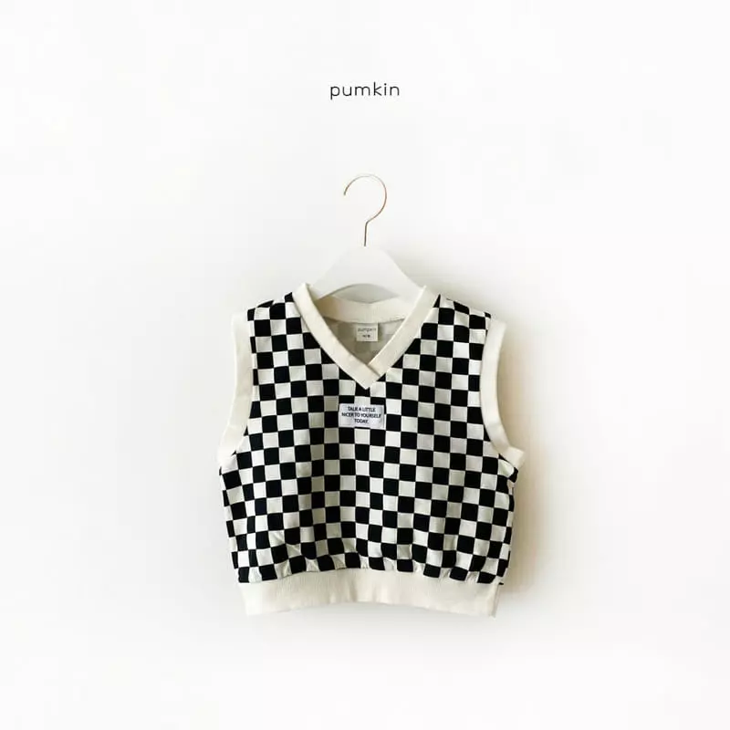 Pumkin - Korean Children Fashion - #kidsshorts - Checker Board Vest - 3