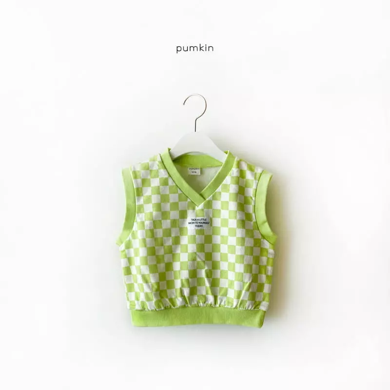Pumkin - Korean Children Fashion - #kidsshorts - Checker Board Vest - 4