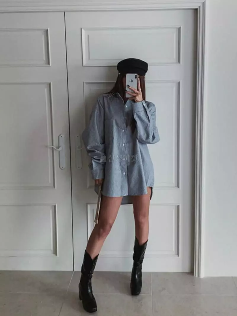 Recover - Korean Women Fashion - #romanticstyle - Denim Stripes Shirt - 4