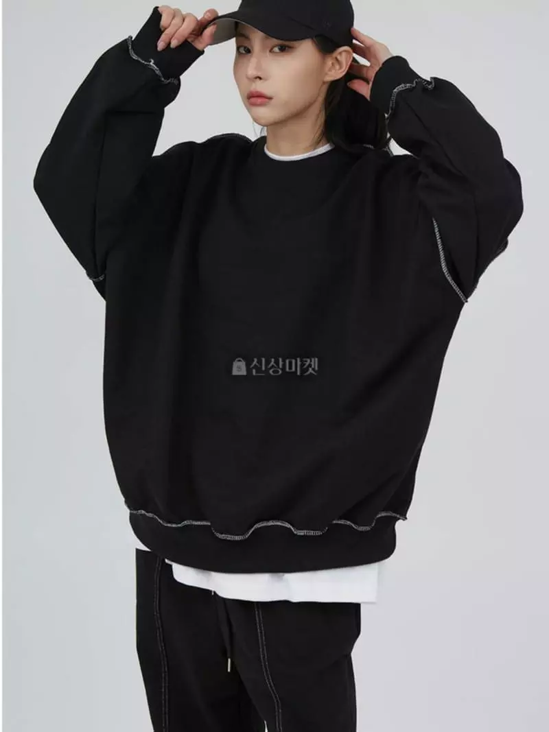 Recover - Korean Women Fashion - #vintagekidsstyle - Heavy Stitch Sweatshirt - 2