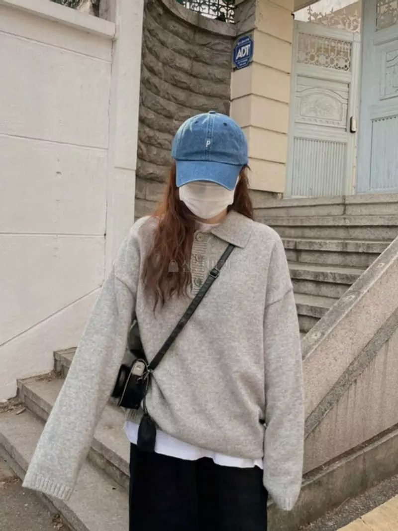 Recover - Korean Women Fashion - #momslook - Cashmere Collar Knit - 4