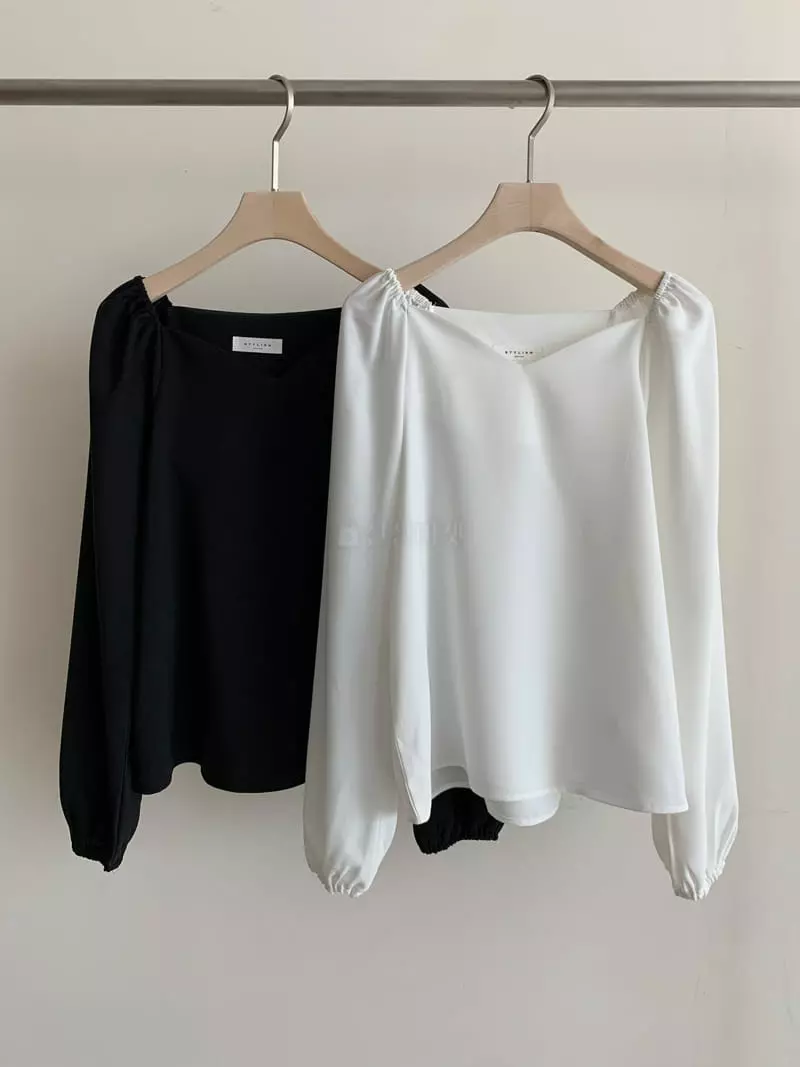 Reve - Korean Women Fashion - #momslook - Aden Heart Neck Blouse - 6