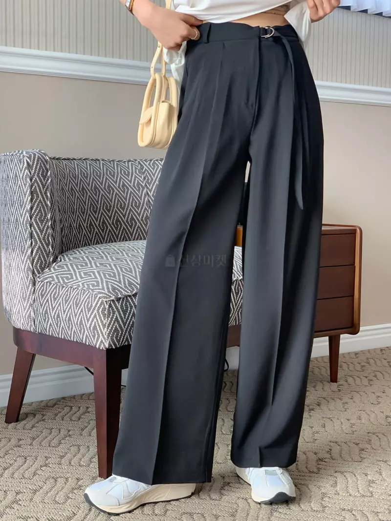 Reve - Korean Women Fashion - #momslook - Belted Pants - 3