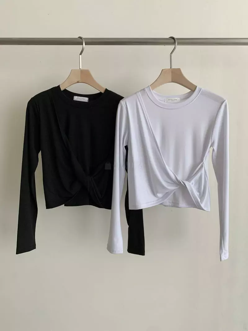 Reve - Korean Women Fashion - #womensfashion - Twist Tee - 4