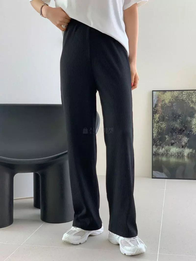 Reve - Korean Women Fashion - #momslook - Rib Wide Pants
