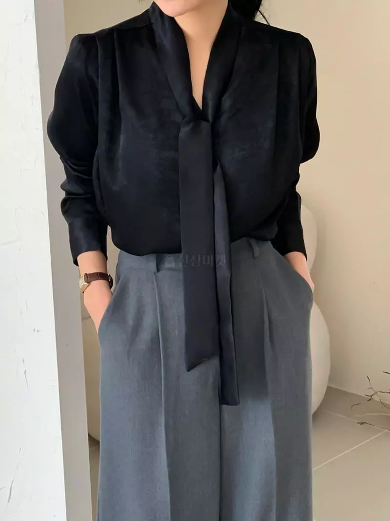 Reve - Korean Women Fashion - #momslook - Tie Blouse  - 7