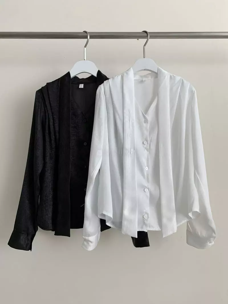 Reve - Korean Women Fashion - #momslook - Tie Blouse  - 9