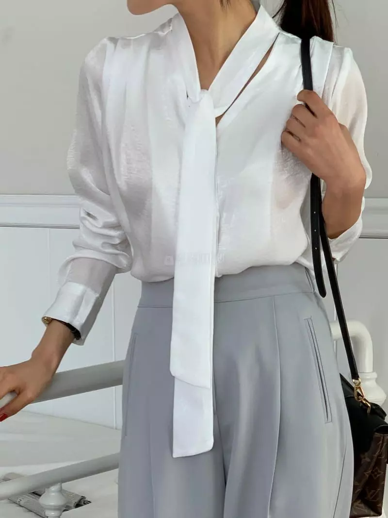 Reve - Korean Women Fashion - #thelittlethings - Tie Blouse  - 6