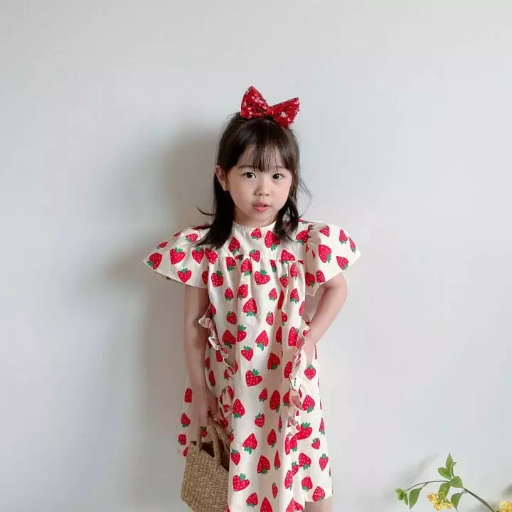 Rica - Korean Children Fashion - #Kfashion4kids - Strawberry One-piece - 3