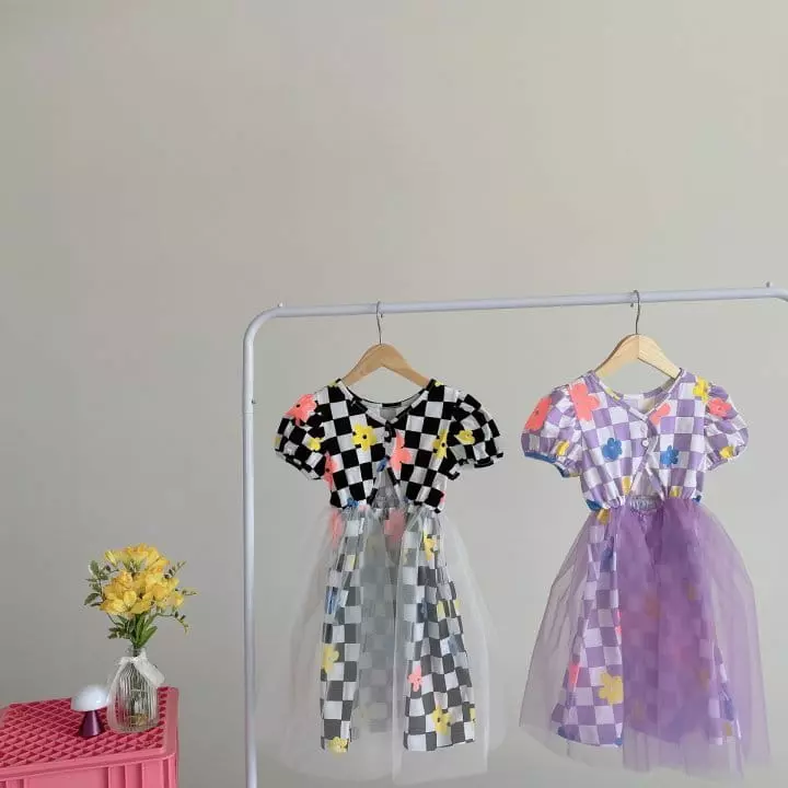 Rica - Korean Children Fashion - #Kfashion4kids - Check One-piece - 12