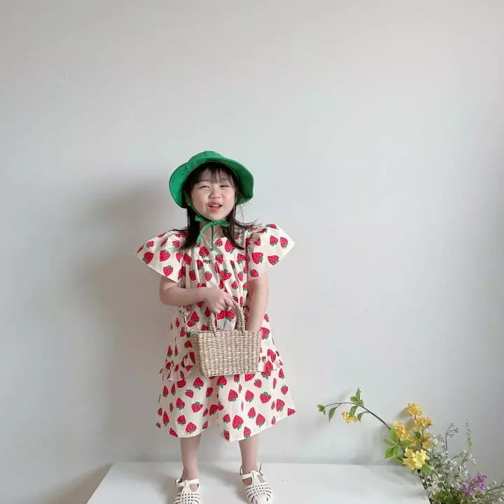 Rica - Korean Children Fashion - #kidsstore - Strawberry One-piece