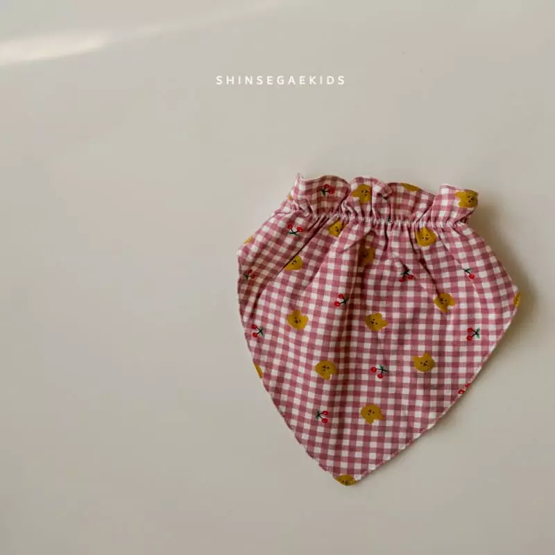 Shinseage Kids - Korean Baby Fashion - #babyoutfit - Check Bear Scarf bib - 3
