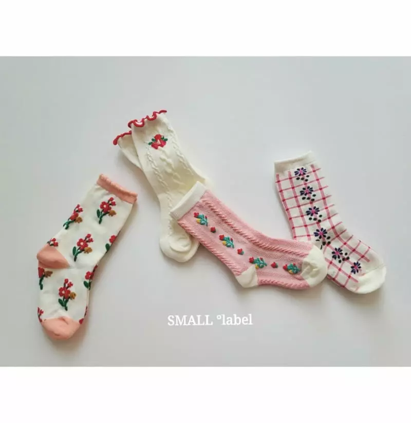 Small Label - Korean Children Fashion - #Kfashion4kids - Picnic Socks [set of 4]