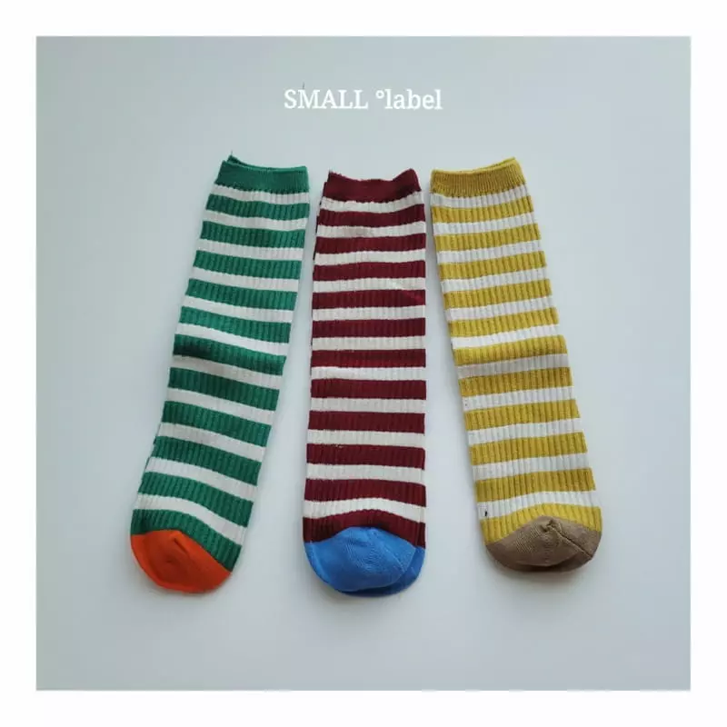 Small Label - Korean Children Fashion - #childofig - Stripes Socks [set of 3] - 4
