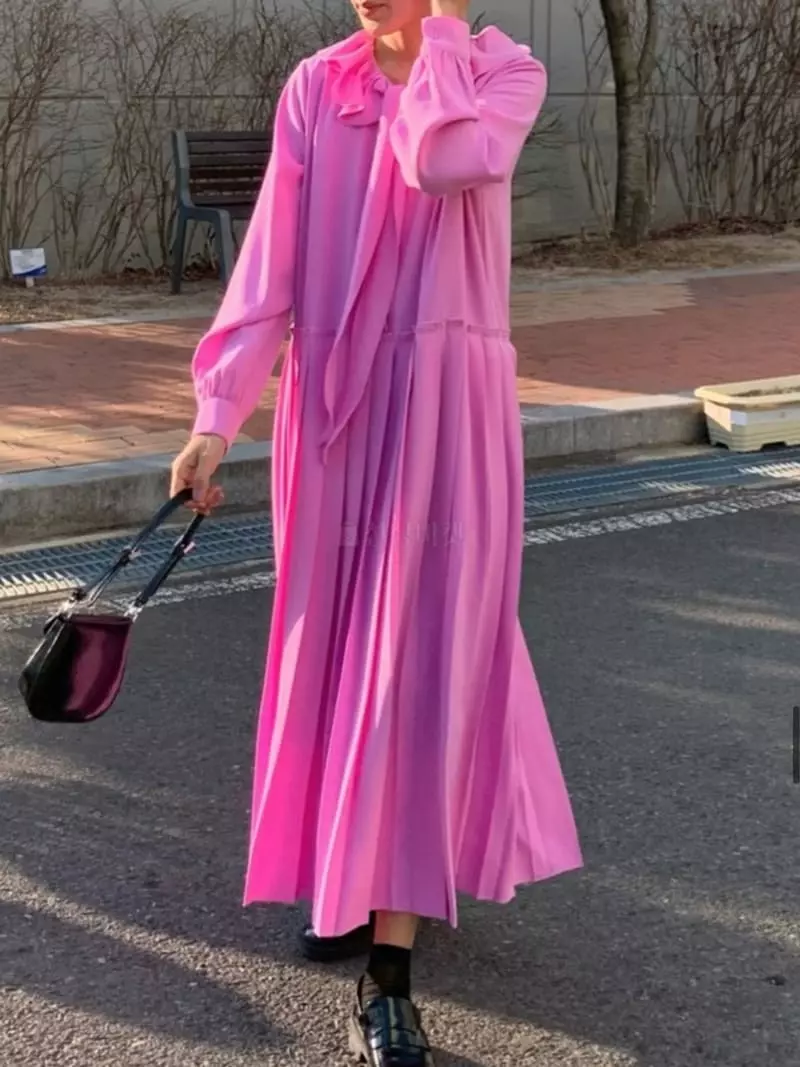 Sof - Korean Women Fashion - #momslook - Tie Pleats One-piece