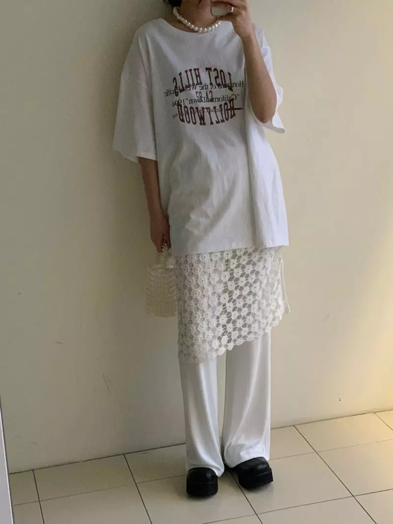 Sof - Korean Women Fashion - #momslook - Flower Layered PAnts