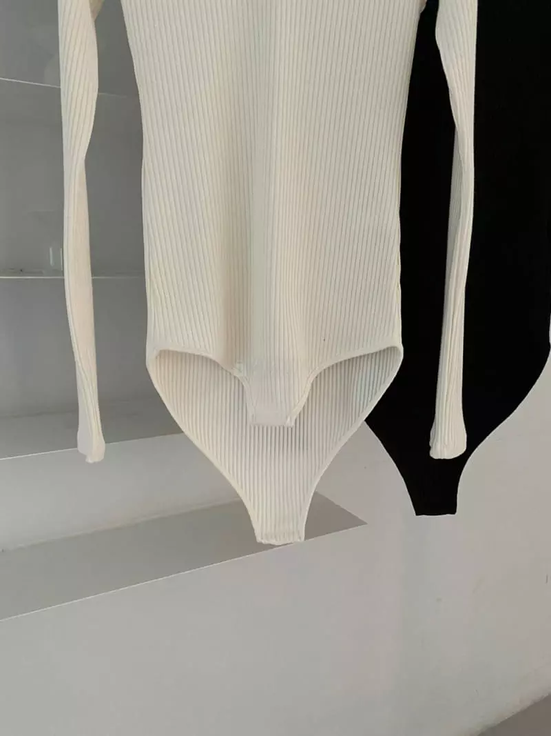 Sof - Korean Women Fashion - #momslook - Rib Bodysuit Long Sleeves - 3